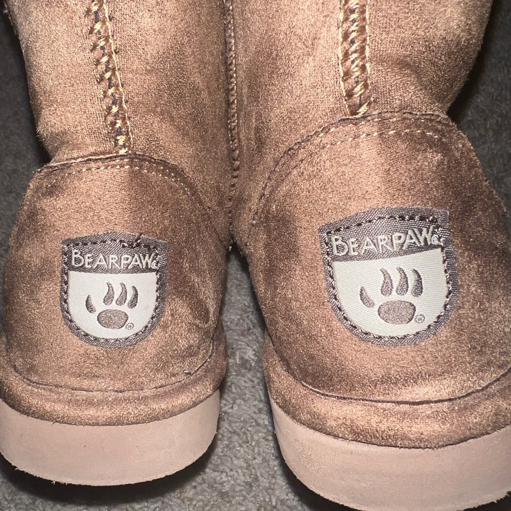 BearPaw Tan Shearling Lined Boots - Picture 9 of 10